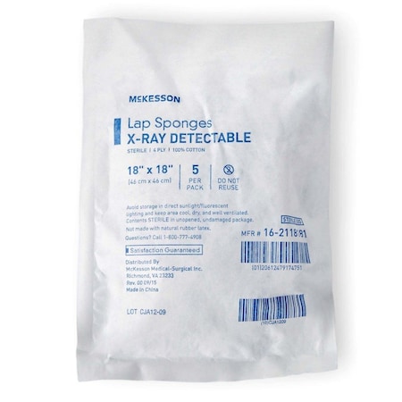 Mckesson Laparotomy Sponge, 18 x 18 Inch, 5PK 16-2118181
